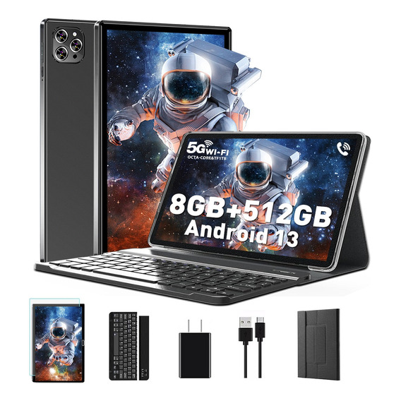 Tablet 10.1''8gb+512gb Ram Android13 4g Llamada Con Teclado