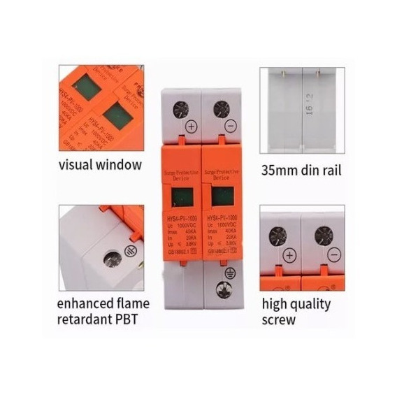 Supresor De Picos Dc 1000v 2p Protección Fotovoltaica Panel