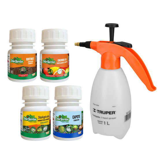 Kit Cuidado Total Para Plantas Con Fumigador Truper 1 L