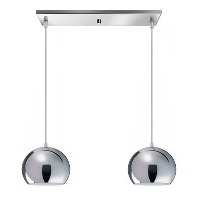 Colgante 2 Luces Cromo Moderna Deco Apto Led