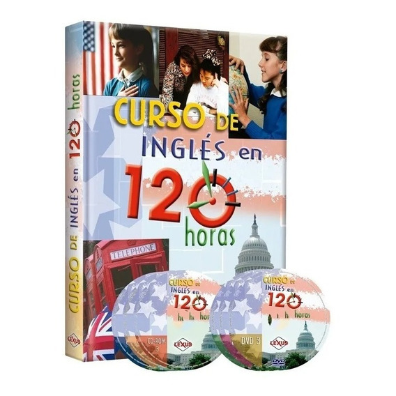 Curso De Inglés En 120 Horas 1tomo + 3 Cd-rom + 3 Dvd