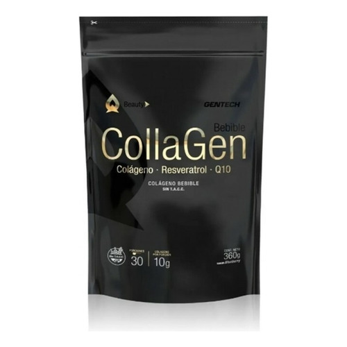 Gentech Collagen Bebible Doypack X 360 Gr Blueberry Sabor Arándano