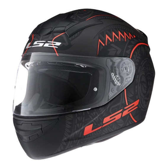 Casco Cerrado Ls2 Rookie Takaroa Negro / Rojo Mate