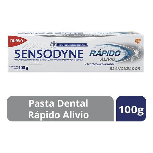 Sensodyne Rápido Alivio Blanqueador, 100g Crema Dental