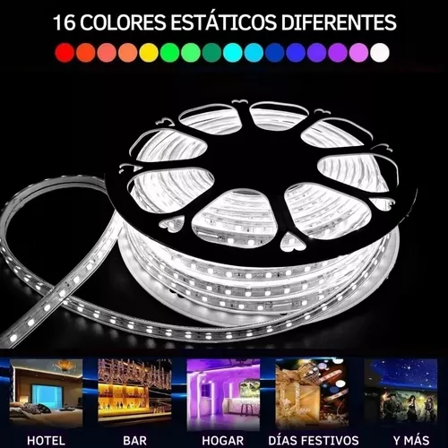 Manguera de luces led 25 Metros RGB 5050 Multicolor con control