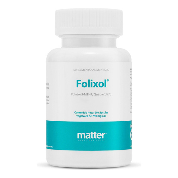 Matter Smart Nutrients - Folato, Folixol, 60 Cápsulas Vegetales