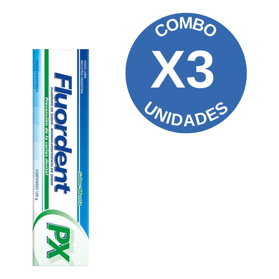 Combo X3 Fluordent Px Pasta Dental 120 Gr
