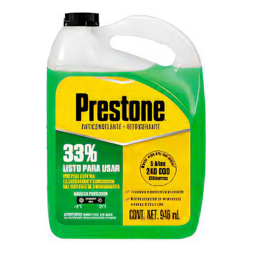 Prestone Anticongelante Y Refrigerante 33% Verde Cuarto Color Verde Claro