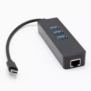 Hub Usb Tipo C » 3 Puertos Usb 3.0 + 1 Ethernet Rj45 Gigabit