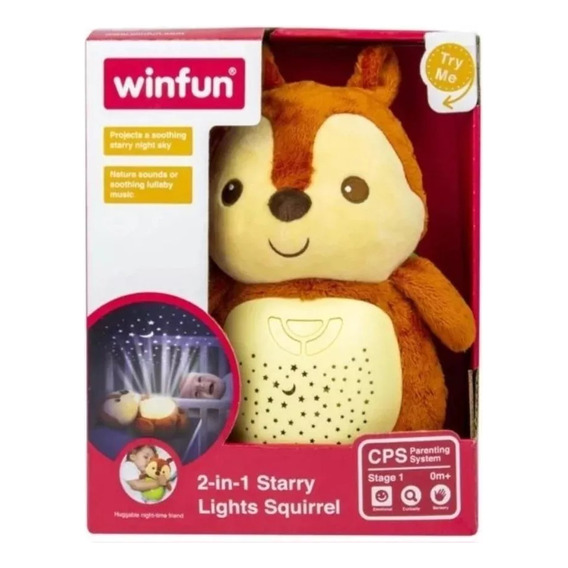 Juguete Bebe Ardilla Con Proyector Luces Y Sonidos Winfun