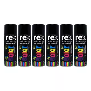 Pack 6 Pinturas En Spray Uso General Secado Rápido Rex 400ml