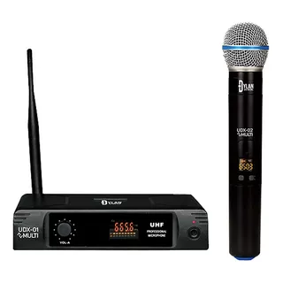 Microfone Sem Fio Dylan Uhf Digital 30 Canais Igreja Udx-01 Cor Preto