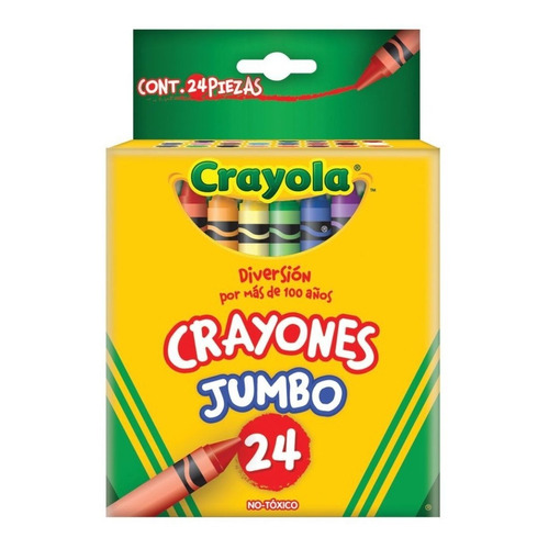 24 Crayones Jumbo Redondos Escolares Dibujo Colorear Crayola