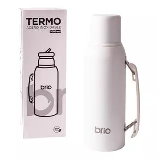 Termo Brio 1 Litro Doble Capa Acero Inox Pico Cebador Blanco