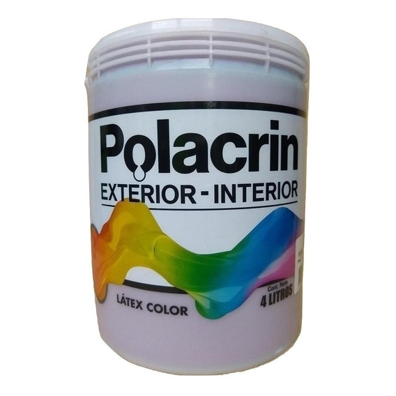 Látex Color Interior Exterior Polacrin 4 Litros M. Envios