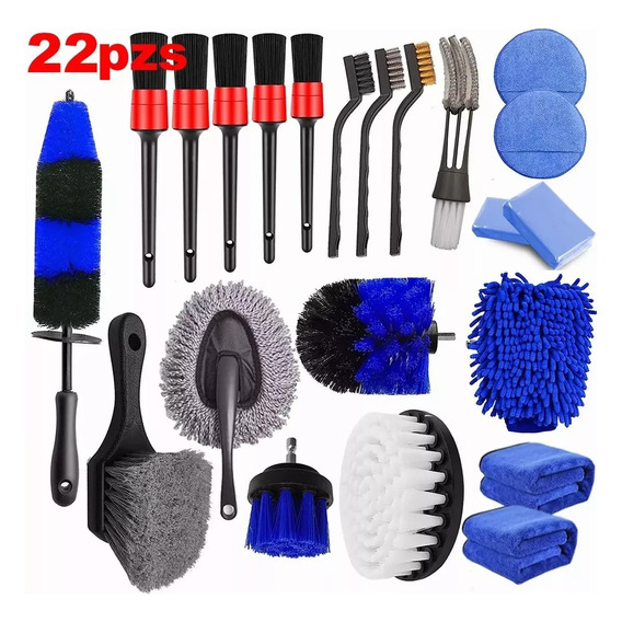 Cepillo Limpieza Automotriz Pinceles Detalle Coche Set 22 Pk