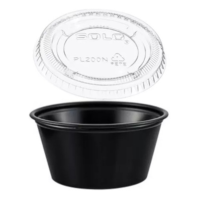 Vaso Souffle Negro 2oz Con Tapa Incluida - 250 Juegos