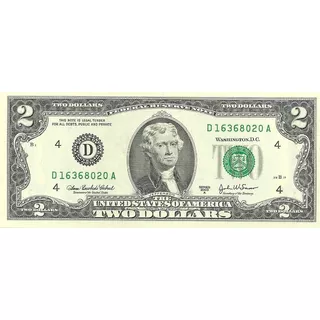 Billete Estados Unidos 2 Dolares Año 2009 Sin Circular