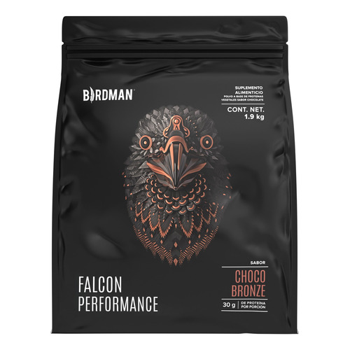 Falcon Performance Proteina en Polvo, 30gr proteína, 3gr Creatina, 50 Porciones 1.9kg, Sabor Choco bronze
