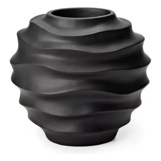 Vaso Em Polirresina Preto 19,5x20,5x14,5cm - Mart