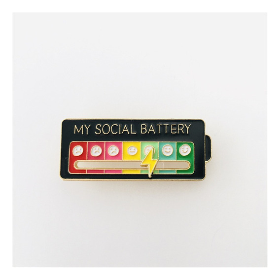 My Social Battery Pin Mi Batería Social Regalo Broche