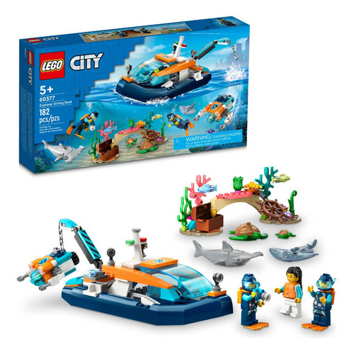 Kit Lego City 60377 Barco De Exploración Submarina 182 Pz