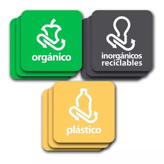 Kit 9 Etiquetas Autoadheribles Inorgánicos Organicos Plástic