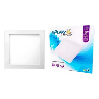 Plafon Led Sobrepor 18w Bivolt Quadrado Branco Frio 6500k 