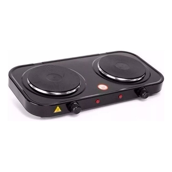 Anafe Cocina Eléctrica Doble Plato 2 Hornallas 2000w A/inoxi Color Negro