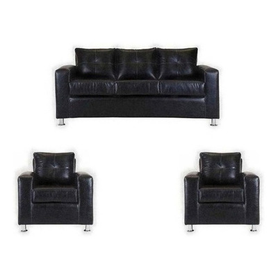 Living Facundo 311 Pata Metálica Pu Negro / Muebles América