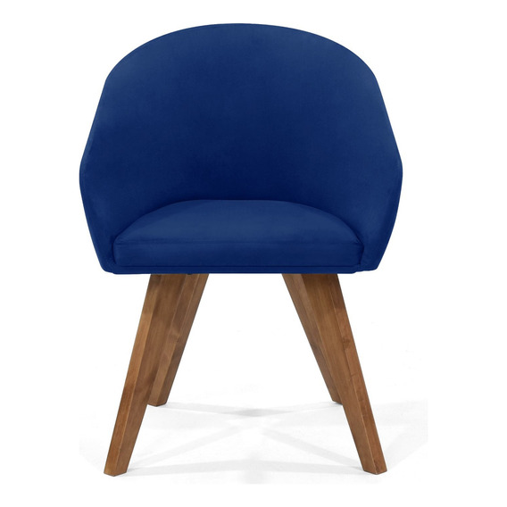 Silla Noto Tela Estructura De La Silla Matiz Caoba Asiento Azul Diseño De La Tela Poliéster