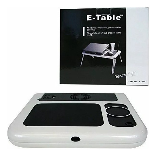 Mesa Portátil Notebook E-tablet Doble Ventilador Ld09 Color Blanco Color Del Led Blanco