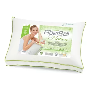 2 Almohadas Fiberball Nativa Fibra Siliconada 70x40 Premium