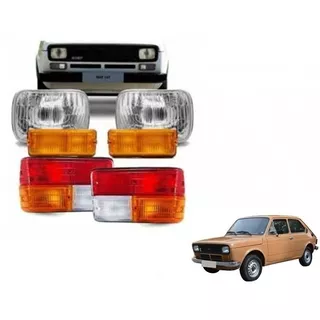 Kit Ópticas + Faros Delanteros + Traseros Fiat 147 Brio