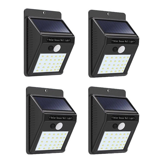 4 Lamparas De Panel Solar Para Exteriores 30 Led Y Sensor