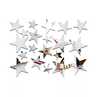 100 Estrelas Espelho Acrílico Decorativo Tamanhos Diferentes