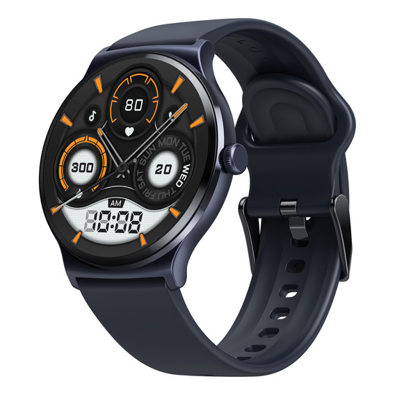 Haylou Solar Lite Smartwatch, 1,38’’ Gran Pantalla a Color, Bisel Circular Metálico, Bluetooth 5,3, Ip68, Control Táctil y Botón Lateral, Azul Oscuro