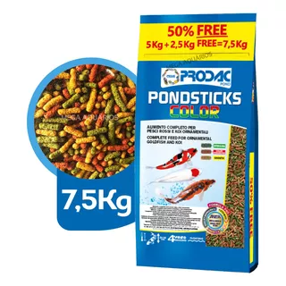 Ração Para Carpas Prodac Pond Sticks Color 5kg + 2,5kg Bônus