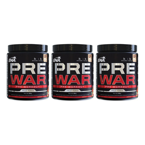 3 Un Pre War Ena Energia Pre Entrenamiento Work Crossfit Sabor Fruit Punch