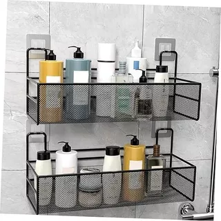 Prateleira Para Banheiro Organizador Suporte Porta Shampoo Cor Preto