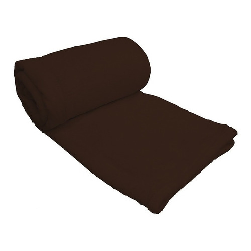 Frazada Mantra Microfibra color chocolate con diseño liso de 240cm x 220cm