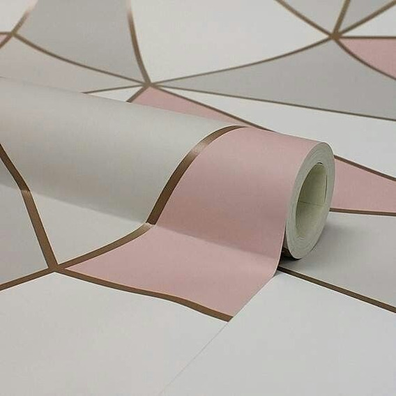 Papel Mural Diamante Rosado Y Blanco 