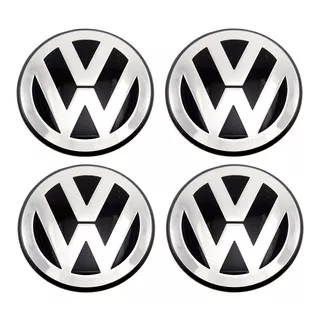 Jogo Emblema Logo Adesivo Centro De Roda Vw Volkswagen 55mm