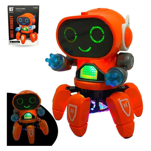 Robot de juguete Spider con sonido de 6 patas, luces 3D y movimiento