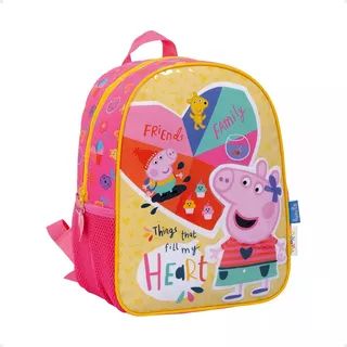 Mochila Infantil Escolar Peppa Pig Heart Original 32x25 Cm