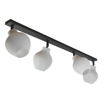 Aplique 3 Luces Tulip 3d Negro Deco Moderno Apto Led Lmp