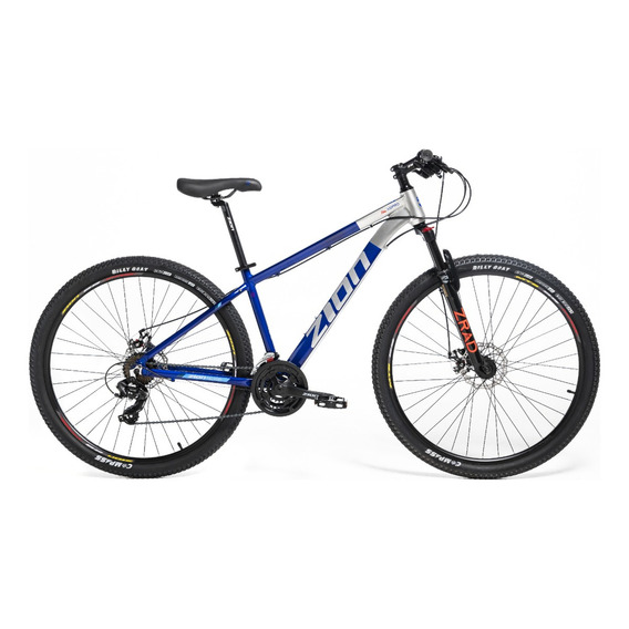 Mountain bike masculina Zion Aspro R29 21v frenos de disco mecánico cambios Shimano Tourney y Shimano Tourney TY500 color azul/blanco  