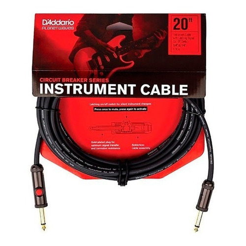 Cable De Instrumentos Daddario Pw-agl-20 6m Con Interruptor