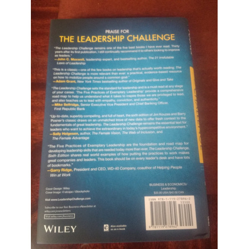 The Leadership Challenge, De James M. Kouzes - Barry Z. Posner. Editorial Wiley En Inglés