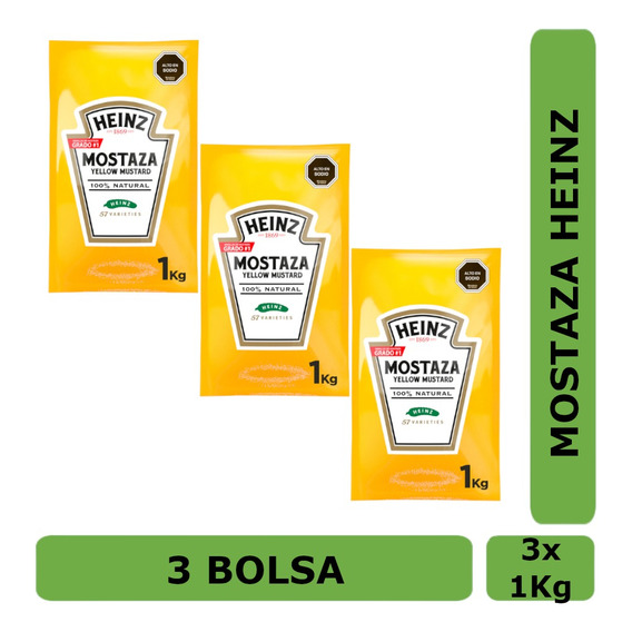 Mostaza Heinz 3 Bolsas De 1 Kg